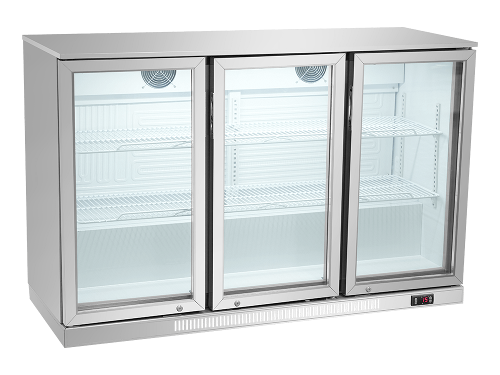 Three-Door  Stainless Steel Back Bar Cooler