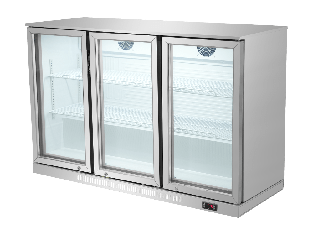 Three-Door  Stainless Steel Back Bar Cooler