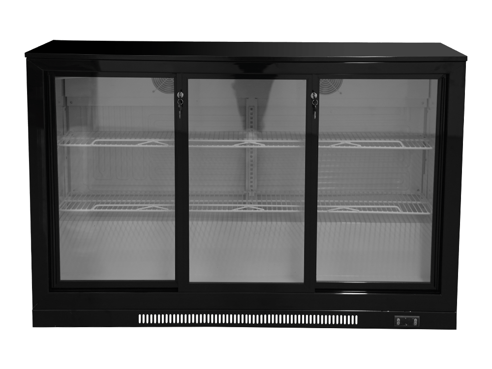 Three-door Plastic-sprayed Sliding Back Bar Cooler 