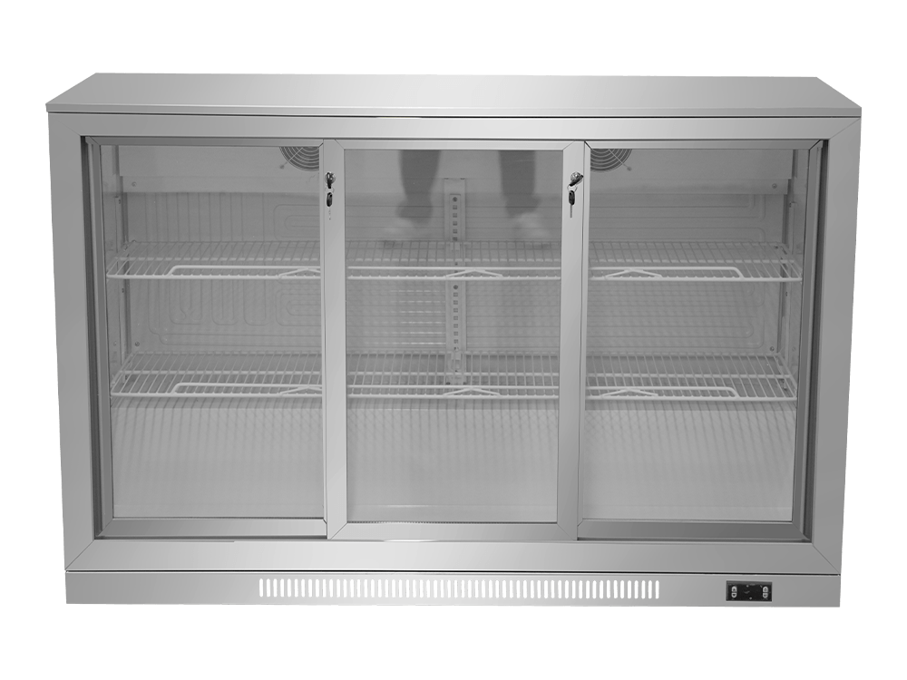 Three-Sliding-Door Stainless Steel Back Bar Cooler