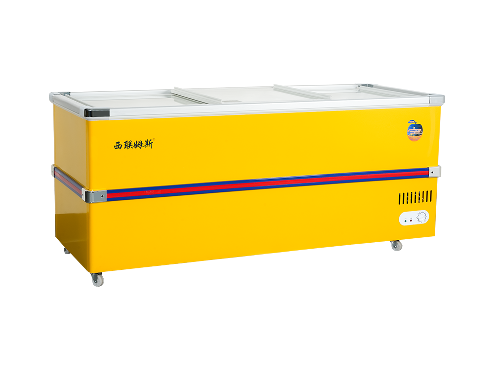 European Style Aluminum Alloy Edging Freezer Island Cabinet