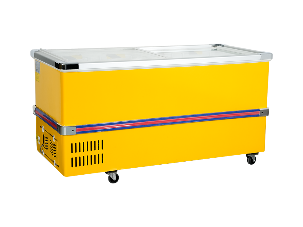 European Style Aluminum Alloy Edging Freezer Island Cabinet