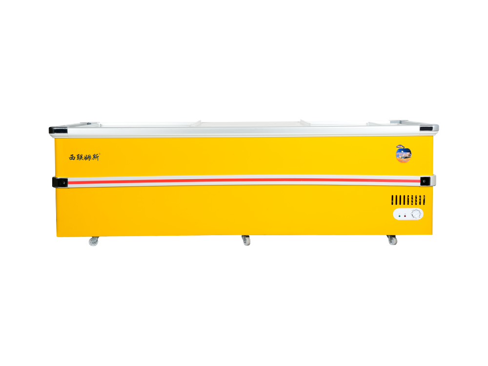 European Style Aluminum Alloy Edging Freezer Island Showcase