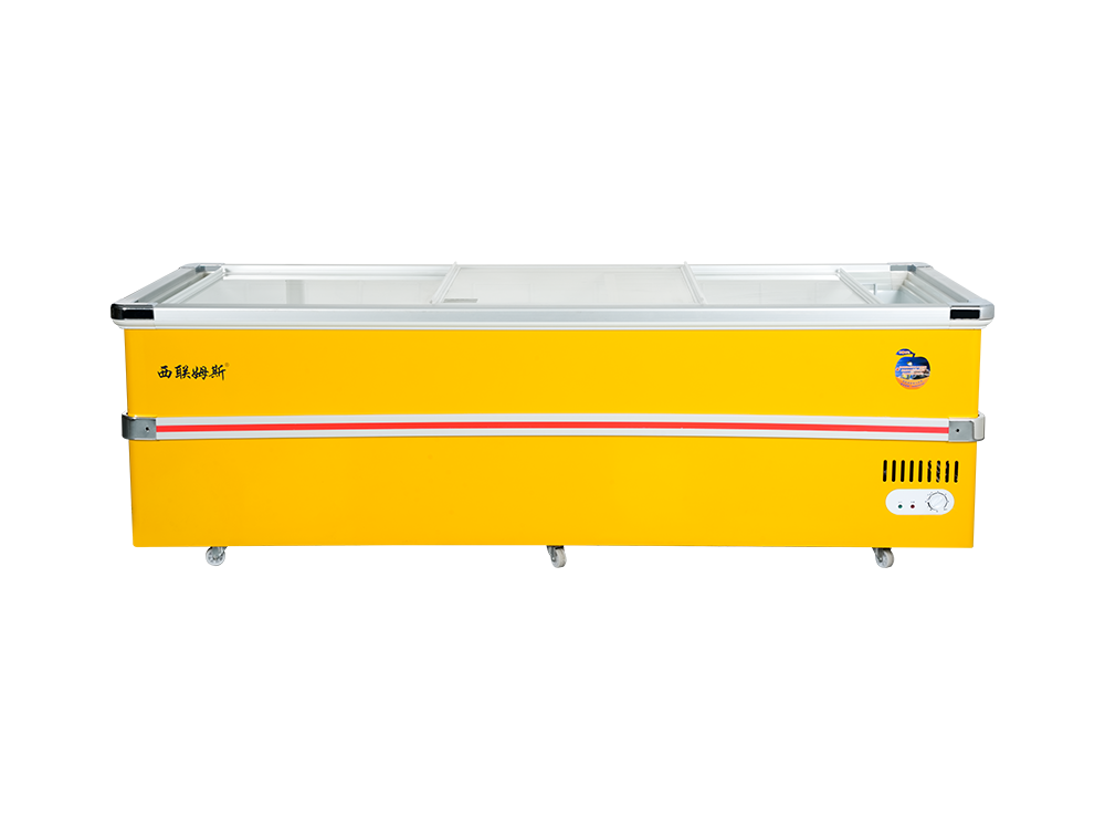 European Style Aluminum Alloy Edging Freezer Island Cabinet