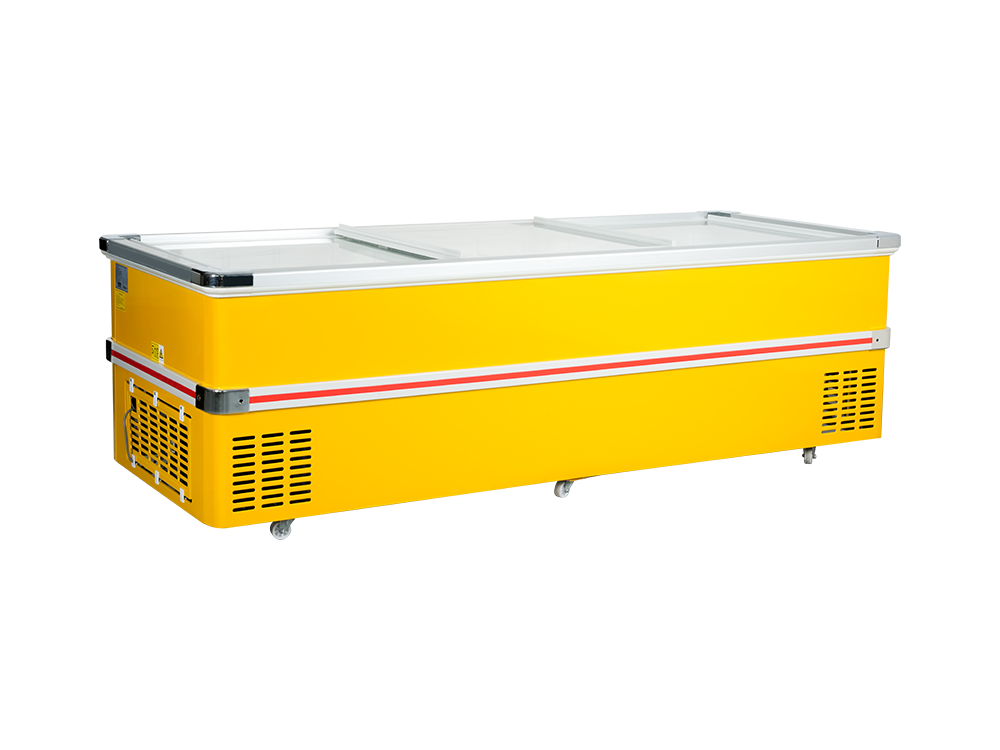 European Style Aluminum Alloy Edging Freezer Island Cabinet